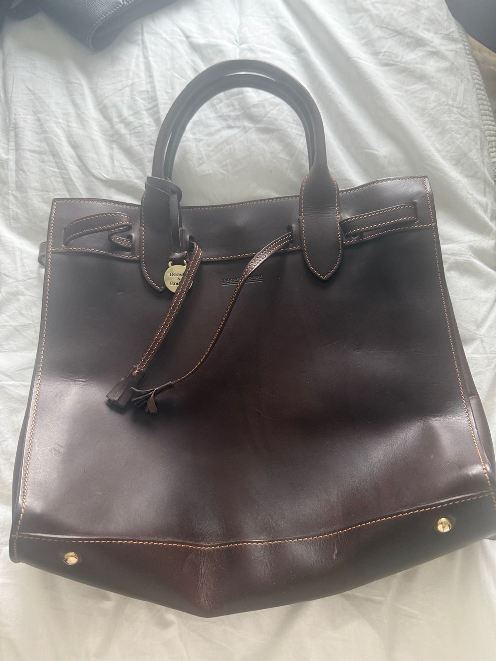 Dooney & Bourke Dark Brown Leather Brief Tote